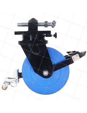 Ruota DI CONTENITORE IN NYLON BLU DOPPIO 305 MM CARICO ESTREMO 10000 KG FORCHE RINFORZATE - SERIE CENTAURE