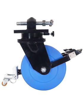 Ruota DI CONTENITORE IN NYLON BLU DOPPIO 305 MM CARICO ESTREMO 10000 KG FORCHE RINFORZATE - SERIE CENTAURE