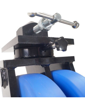 Ruota DI CONTENITORE IN NYLON BLU DOPPIO 305 MM CARICO ESTREMO 10000 KG FORCHE RINFORZATE - SERIE CENTAURE