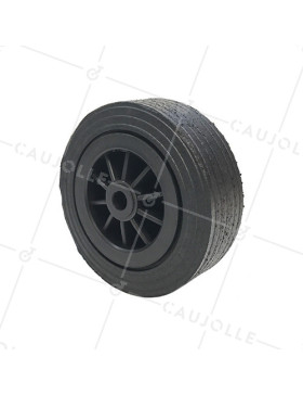 Ruota LARGA IN GOMMA CON RAZZA IN PLASTICA DIAMETRO 250 MM CARICO 400 KG ASSE 20 MM - S2750P 250 R20/90 • Caujolle