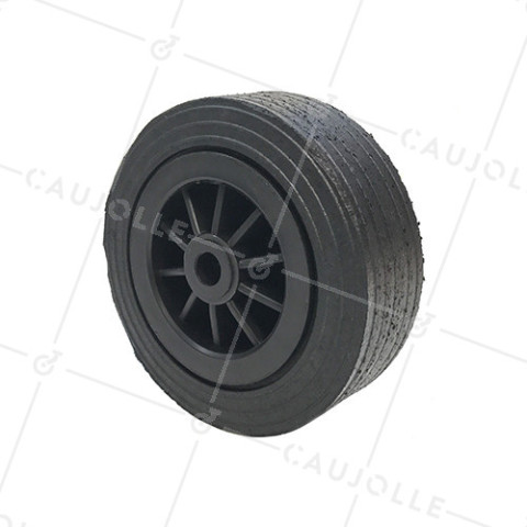 Ruota LARGA IN GOMMA CON RAZZA IN PLASTICA DIAMETRO 250 MM CARICO 400 KG ASSE 20 MM - S2750P 250 R20/90 • Caujolle
