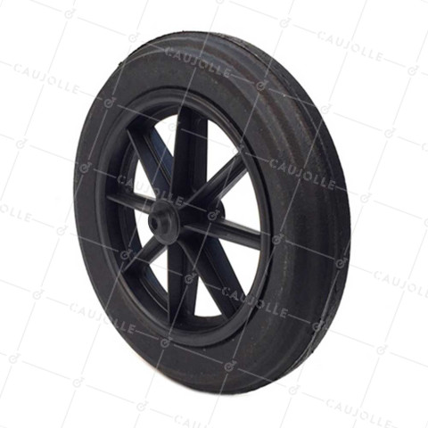 Ruota di carriola INCREVABILE DURE DIAMETRO 400 MM CARICO 150KG ASSE DI 14 MM - S605DP 400 L14 • Caujolle