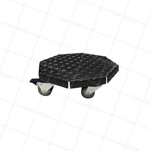PIANO IN ACCIAIO CON VERNICE NERA ULTRA ROBUSTO PER VASI ROTONDI DI 30 CM DI DIAMETRO CARICO 270 KG - BLACK OCTO 30 • Caujolle
