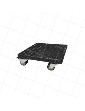 PLATTO ACCIAIO ULTRA ROBUSTO NERO A Ruote 30 CM X 30 CM CARICO 270 KG - NERO QUADRATO 30 • Caujolle