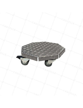 PIATTO IN ACCIAIO DIPINTO GRIGIO ULTRA ROBUSTO PER VASI ROTONDI DI 30 CM DI DIAMETRO CARICO 270 KG - STRONG OCTO 30 • Caujolle