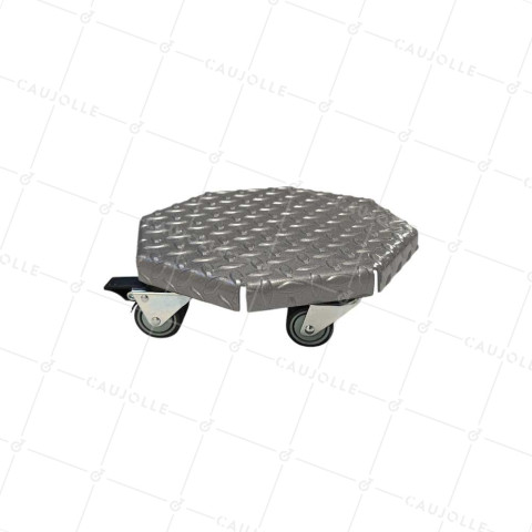 PIATTO IN ACCIAIO DIPINTO GRIGIO ULTRA ROBUSTO PER VASI ROTONDI DI 30 CM DI DIAMETRO CARICO 270 KG - STRONG OCTO 30 • Caujolle