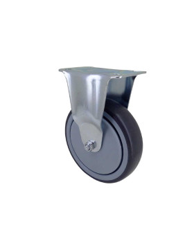 RUOTA FISSA IN GOMMA SOFFICE ANTI-ABRASIONE E NON MACCHIANTE DIAMETRO 125MM CARICO 150 KG - S15.F 125