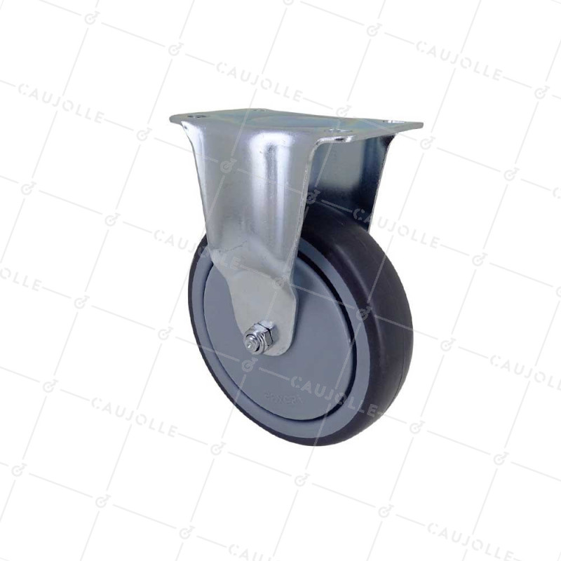 RUOTA FISSA IN GOMMA SOFFICE ANTI-ABRASIONE E NON MACCHIANTE DIAMETRO 125MM CARICO 150 KG - S15.F 125