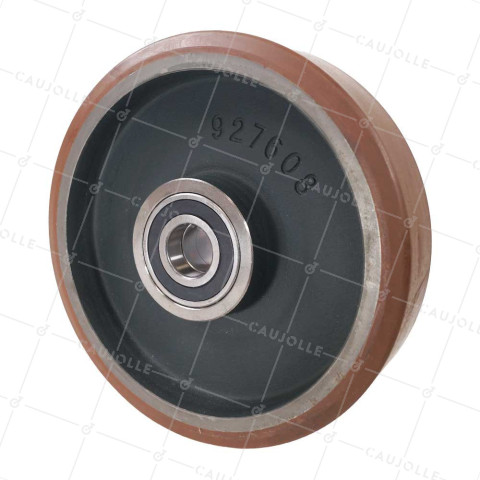 Ruota IN POLIURETANO AD ALTA VELOCITÀ DIAMETRO 400 MM CARICO 3800 KG - SFVK 400/100 LM110 RB50 • Caujolle