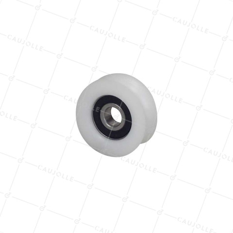 Ruota A Gola RONDE DIAMETRO 16 MM 50 MM Cuscinetto INOX ALESAGGIO 15 MM - GAGR 50 GR16 POM • Caujolle