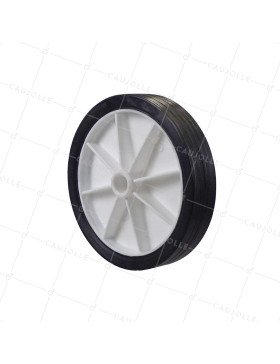 Ruota DI MANUTENZIONE PVC RIM BIANCA DIAMETRO 200 MM CARICO 100 KG ASSE 20 MM - S2000PVC 200 A20 BIANCO • Caujolle