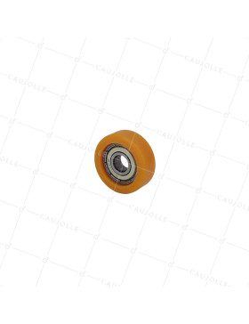 Ruota IN POLIURETANO DIAMETRO 30 MM CARICO 30 KG Cuscinetto A SFERA DI 8 MM - Ruota 30/11 LM 8 RB8 PU ARANCIONE • Caujolle