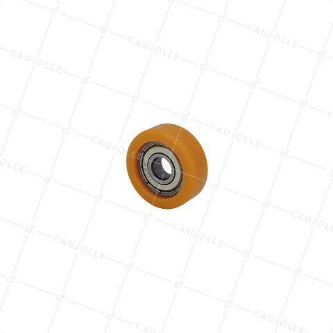 Ruota IN POLIURETANO DIAMETRO 30 MM CARICO 30 KG Cuscinetto A SFERA DI 8 MM - Ruota 30/11 LM 8 RB8 PU ARANCIONE • Caujolle