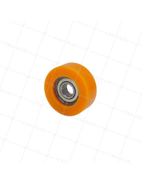 Ruota IN POLIURETANO DIAMETRO 40 MM CARICO 30 KG Cuscinetto A SFERE DI 10 MM - Ruota 40/15 LM 8 RB10 PU ARANCIONE • Caujolle