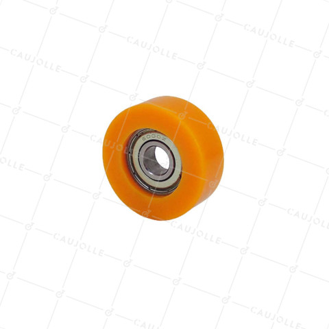 Ruota IN POLIURETANO DIAMETRO 40 MM CARICO 30 KG Cuscinetto A SFERE DI 10 MM - Ruota 40/15 LM 8 RB10 PU ARANCIONE • Caujolle