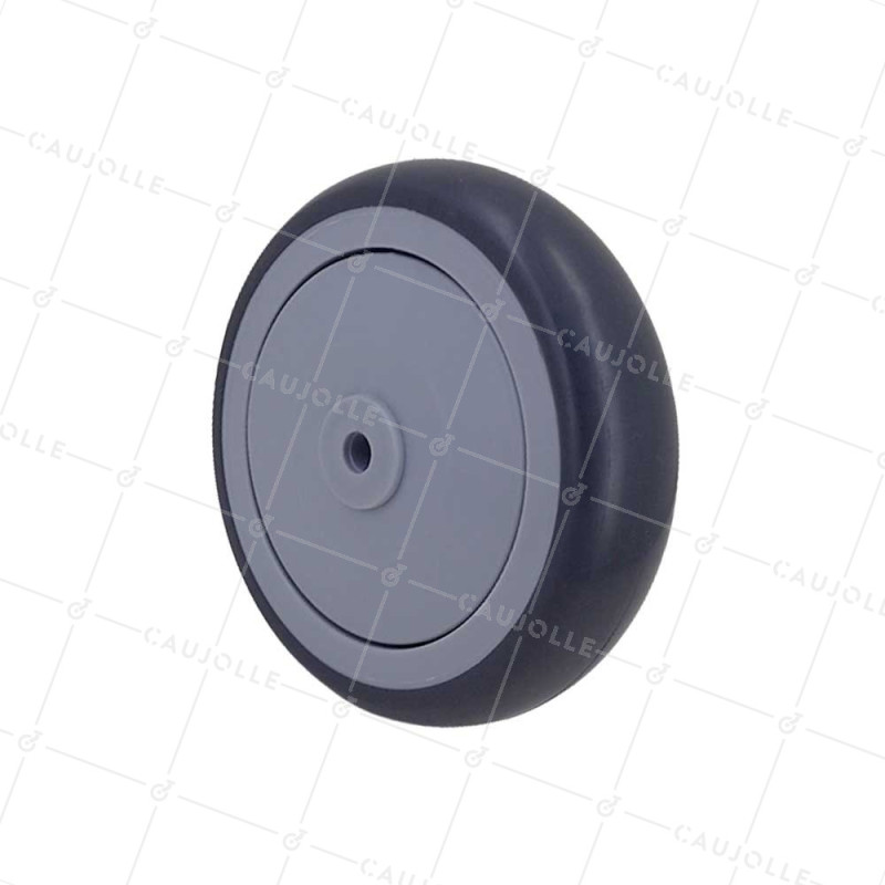 Ruota IN GOMMA SILENZIOSA Cuscinetto A SFERE DIAMETRO 100 MM CARICO 100 KG ASSE 8 MM - Ruota GRIGIO CHU 125/32 LM 40 RB 8