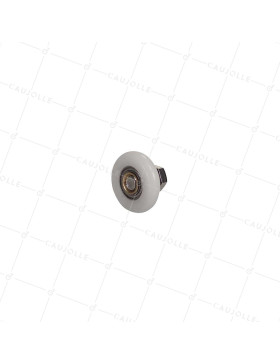 Ruota DI PORTA DOCCIA SPALLA E FILETTATO DIAMETRO 23X5.5 LUNGHEZZA MOZZO 11 + BULLONE M6 • Caujolle