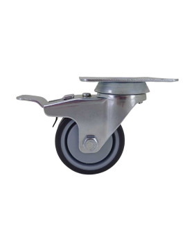 Ruota A FRENO IN GOMMA SOFFICE ANTI-USURA E NON MACCHIANTI DIAMETRO 50MM CARICO 40 KG - S15.P 50BL DESTOCK