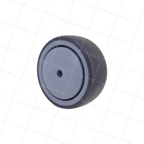 Ruota IN GOMMA FLESSIBILE ANTI-USURA E NON MACCHIO DIAMETRO 80MM CON FISSAGGIO DA 8 MM - GAL S15 80 RB • Caujolle