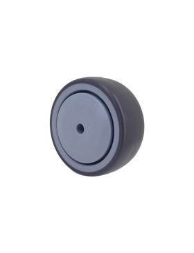 Ruota IN GOMMA FLESSIBILE ANTI-USURA E NON MACCHIO DIAMETRO 80MM CON FISSAGGIO DA 8 MM - GAL S15 80 RB