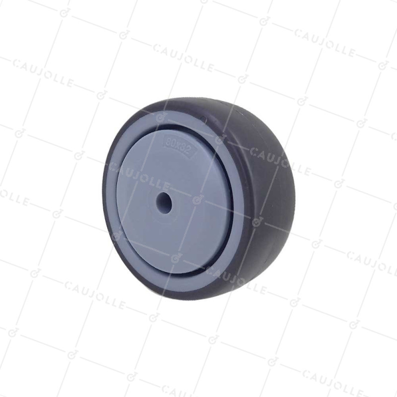 Ruota IN GOMMA FLESSIBILE ANTI-USURA E NON MACCHIO DIAMETRO 80MM CON FISSAGGIO DA 8 MM - GAL S15 80 RB