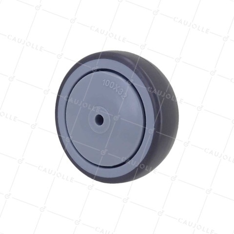 Ruota IN GOMMA SOFFICE ANTI-USURA E NON MACCHIANTI DIAMETRO 100MM CON FISSAGGIO DA 8 MM - GAL S15 100 RB • Caujolle