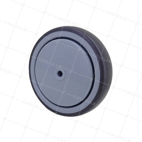 Ruota IN GOMMA MORBIDA ANTI-USURA E NON MACCHIANTE DIAMETRO 125MM CON FISSAGGIO DA 8 MM - GAL S15 125 RB • Caujolle