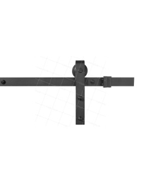 KIT COMPLET SANS POIGNEE A GALANDAGE EN U POUR PORTE COULISSANTE SUSPENDUE DESIGN LONGUEUR 2 M CHARGE 100KG - • Caujolle