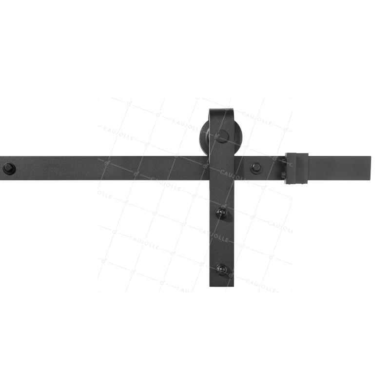 KIT COMPLET SANS POIGNEE A GALANDAGE EN U POUR PORTE COULISSANTE SUSPENDUE DESIGN LONGUEUR 2 M CHARGE 100KG -