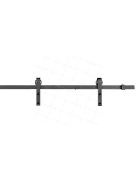 KIT COMPLET SANS POIGNEE A GALANDAGE EN U POUR PORTE COULISSANTE SUSPENDUE DESIGN LONGUEUR 2 M CHARGE 100KG -