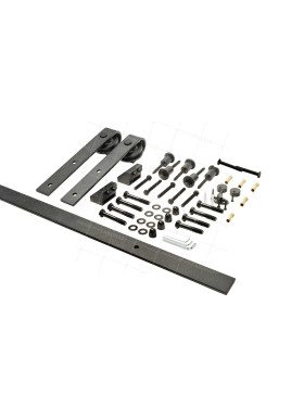 KIT COMPLET SANS POIGNEE A GALANDAGE EN U POUR PORTE COULISSANTE SUSPENDUE DESIGN LONGUEUR 2 M CHARGE 100KG -