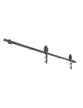 KIT COMPLETO SENZA MANIGLIA A SCOMPARSA PER PORTA SCORREVOLE SOSPESA STILE PULLE DEL FIENILE LUNGHEZZA 2 M CARICO 100KG