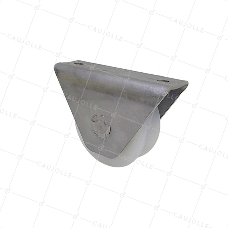 Ruota DI PORTA IN NYLON CON SUPPORTO IN INOX DA VITARE O SALDARE DIAMETRO 80 MM PER BINARIO ROTONDO DI 20MM CARICO 650 KG - MTSP