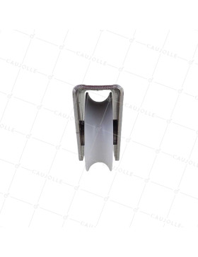 Ruota DI PORTA IN NYLON CON SUPPORTO IN INOX DA VITARE O SALDARE DIAMETRO 80 MM PER BINARIO ROTONDO DI 20MM CARICO 650 KG - MTSP