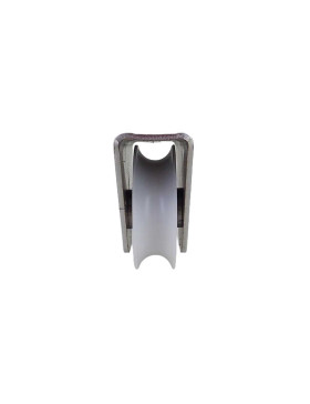 Ruota DI PORTA IN NYLON CON SUPPORTO IN INOX DA VITARE O SALDARE DIAMETRO 80 MM PER BINARIO ROTONDO DI 20MM CARICO 650 KG - MTSP