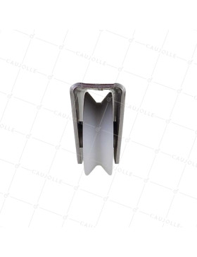 Ruota DI PORTA IN NYLON CON SUPPORTO IN INOX DA VITER O SALDARE DIAMETRO 80 MM PER RAIL TRIANGOLARE CARICO 650 KG - MTSP GV80