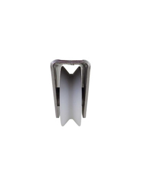 Ruota DI PORTA IN NYLON CON SUPPORTO IN INOX DA VITER O SALDARE DIAMETRO 80 MM PER RAIL TRIANGOLARE CARICO 650 KG - MTSP GV80