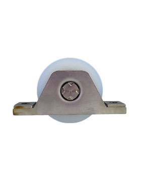 MONTATURA PER PORTA DA INCASSO CON Ruota DIAMETRO 80MM IN NYLON CON Gola TONDA DI 20MM E MONTATURA IN INOX CARICO 650KG - MTSP