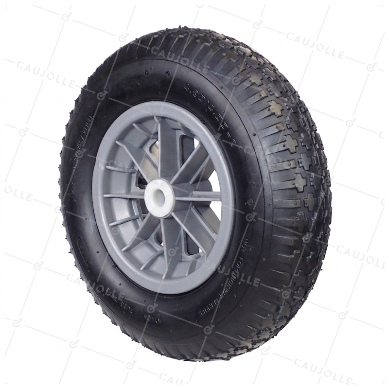 Ruota di carriola GONFIATA E PNEUMATICO CHIODATO 4PR DIAMETRO 400 MM CARICO 150 KG PER ASSE DI 32 MM - S1006P 400 L32/74 4PR AGR
