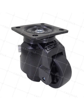 RUOTA TRASFORMABILE IN PIEDE FISSO PER UTILIZZO REGOLARE DIAMETRO 75 MM CARICO 750 KG - STABILIZZATORE 75 A CRICCHETTO • Caujolle