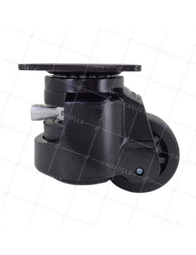 Ruota TRASFORMABILE IN PIEDE FISSO PER UTILIZZO REGOLARE DIAMETRO 75 MM CARICO 750 KG - STABILIZZATORE 75 A CRICCHETTO