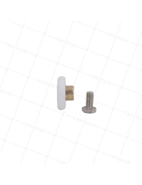 Ruota PER PORTA DOCCIA SPALLA E FILETTATO DIAMETRO 25x5.5 LUNGHEZZA MOZZO 11 + BULLONE M6