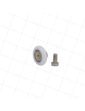 Ruota PER PORTA DOCCIA SPALLA E FILETTATO DIAMETRO 25x5.5 LUNGHEZZA MOZZO 11 + BULLONE M6