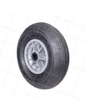 Ruota di carriola GONFIABILE DIAMETRO 325 MM CARICO 125 KG PER ASSE DI 25 MM - S1006P 6 POLLICI L25/74 • Caujolle