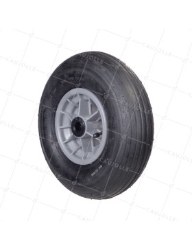 Ruota di carriola GONFIATA DIAMETRO 325 MM CARICO 125 KG PER ASSE DI 20 MM - S1006P 6 POLLICI R20/74 • Caujolle