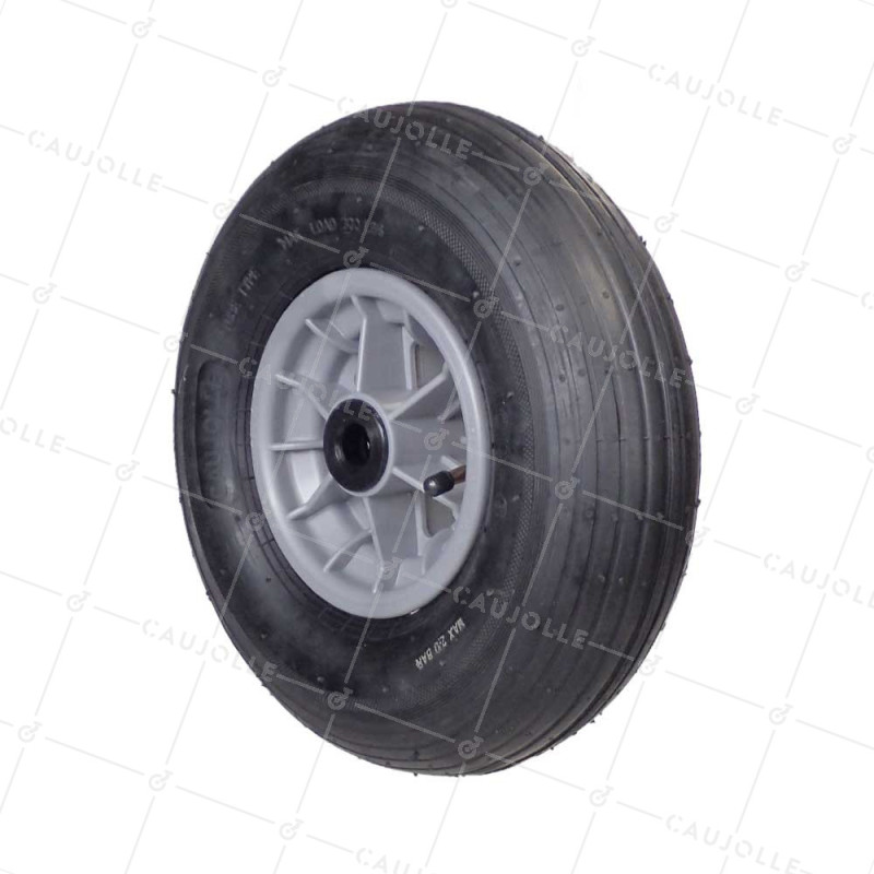 Ruota di carriola GONFIATA DIAMETRO 325 MM CARICO 125 KG PER ASSE DI 20 MM - S1006P 6 POLLICI R20/74