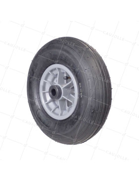 Ruota di carriola GONFIATA DIAMETRO 325 MM CARICO 125 KG PER ASSE DI 20 MM - S1006P 6 POLLICI R20/100 • Caujolle