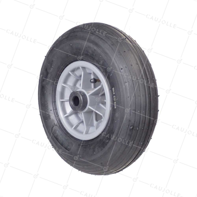 Ruota di carriola GONFIATA DIAMETRO 325 MM CARICO 125 KG PER ASSE DI 20 MM - S1006P 6 POLLICI R20/100