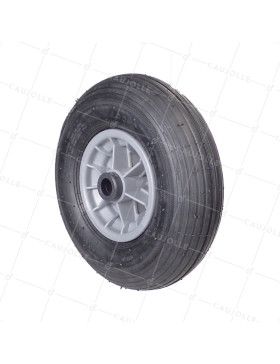 Ruota di carriola GONFIATA DIAMETRO 325 MM CARICO 125 KG PER ASSE DI 25 MM - S1006P 6 POLLICI R25/100 • Caujolle
