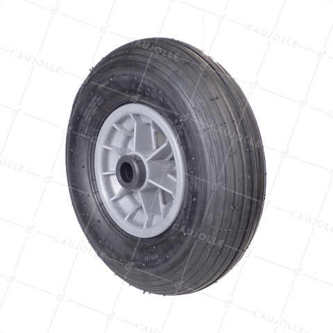 Ruota di carriola GONFIATA DIAMETRO 325 MM CARICO 125 KG PER ASSE DI 25 MM - S1006P 6 POLLICI R25/100 • Caujolle